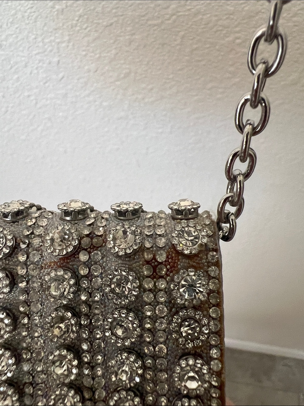 INC International Concepts Silver Crystal-Embellished Evening Clutch/Crossbody - Picture 10 of 11